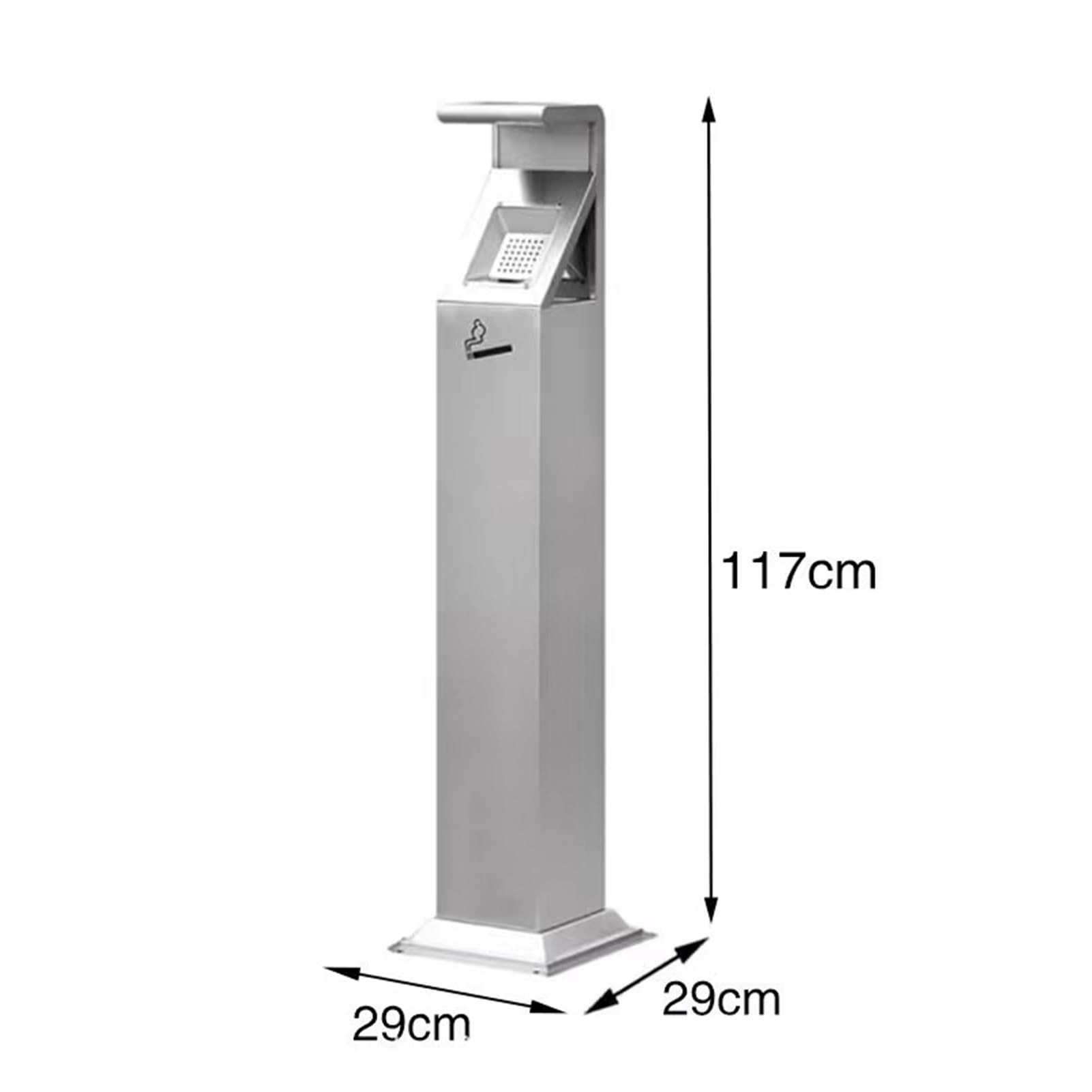 Cenicero de pie de acero inoxidable resistente al viento para uso en exteriores, ideal para patios y espacios comerciales