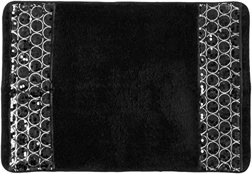 Popular Bath Sinatra Black, Polyester, 2'10" x 1'9" (Rectangular), 53 x 86 cm (Rectangular)