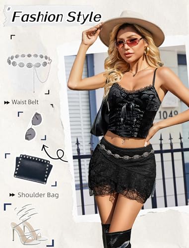 Avidlove Mini Skirt for Women Lace Ruffle Micro Short Skirts - image 8