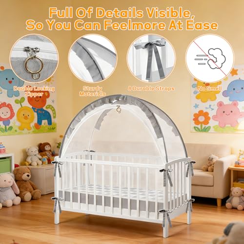 Crib Tent with Double Zipper