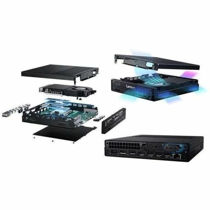 Image of Lenovo ThinkCentre M90q Gen 6 13AC001XUS Desktop Computer - Tiny - Black