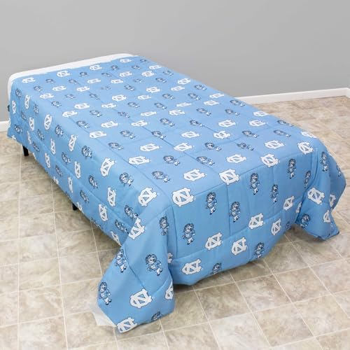 Image of College Covers Everything Comfy North Carolina Tar Heels Reversible Big Logo Soft and Colorful Comforter, Full