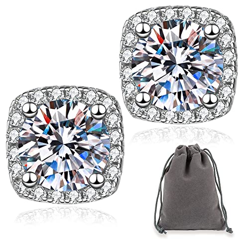 Damen Ohrringe Silber Stecker 925, Hypoallergener 925 Sterling Silber Zirkonia Ohrstecker Set Statement Schneeflocke Ohrringe Damen Schmuck Schmuck, Geschenkbox Geschenke für Freundin 01 (weiß-04)