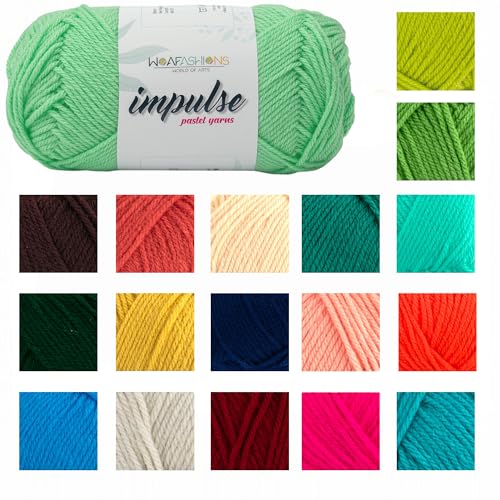 Image of WOAFashions Impulse Hand Knitting & Crochet Yarn (Light Fern Green) (100gms - Pack of 1)