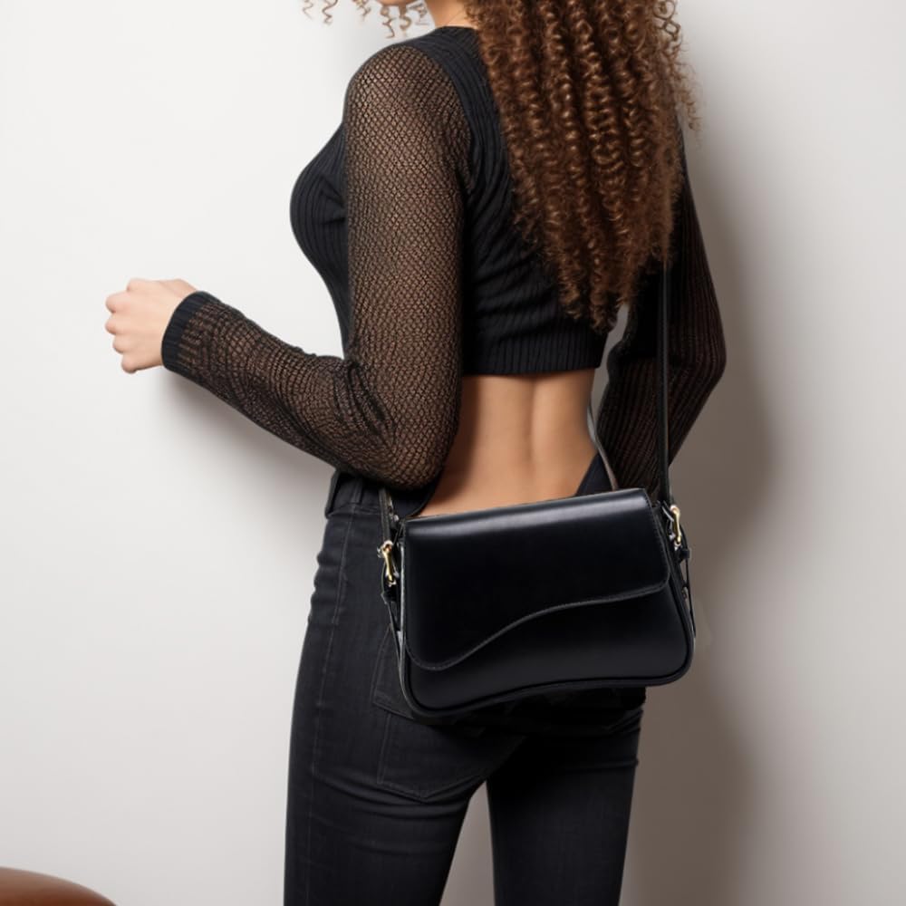 Shoulder Bag for Women Trendy Purse PU Leather Hobo Handbags Clutch Saddle Bag with 2 Removable Stra - Image 3