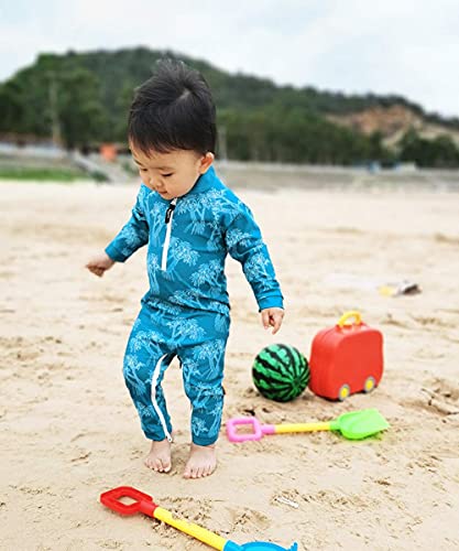 weVSwe Baby Toddler UPF 50+ Sun Protection Rash Guard Long Sleeve Swimsuit with Crotch Zipper4