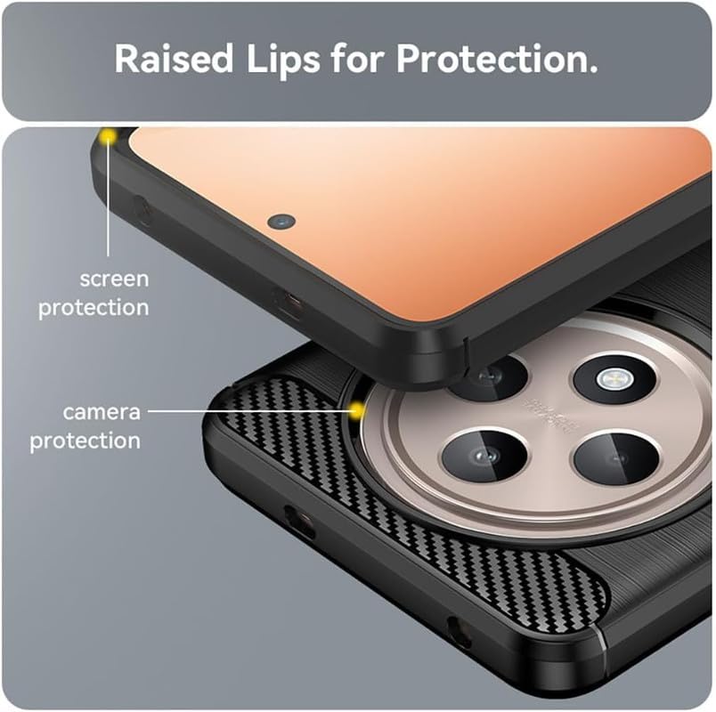 Image of NPRC Hybrid Ultra Slim Protective Case TPU Non-Slip Carbon Fiber Texture Shockproof Case Cover for Oppo F27 PRO Plus - Black