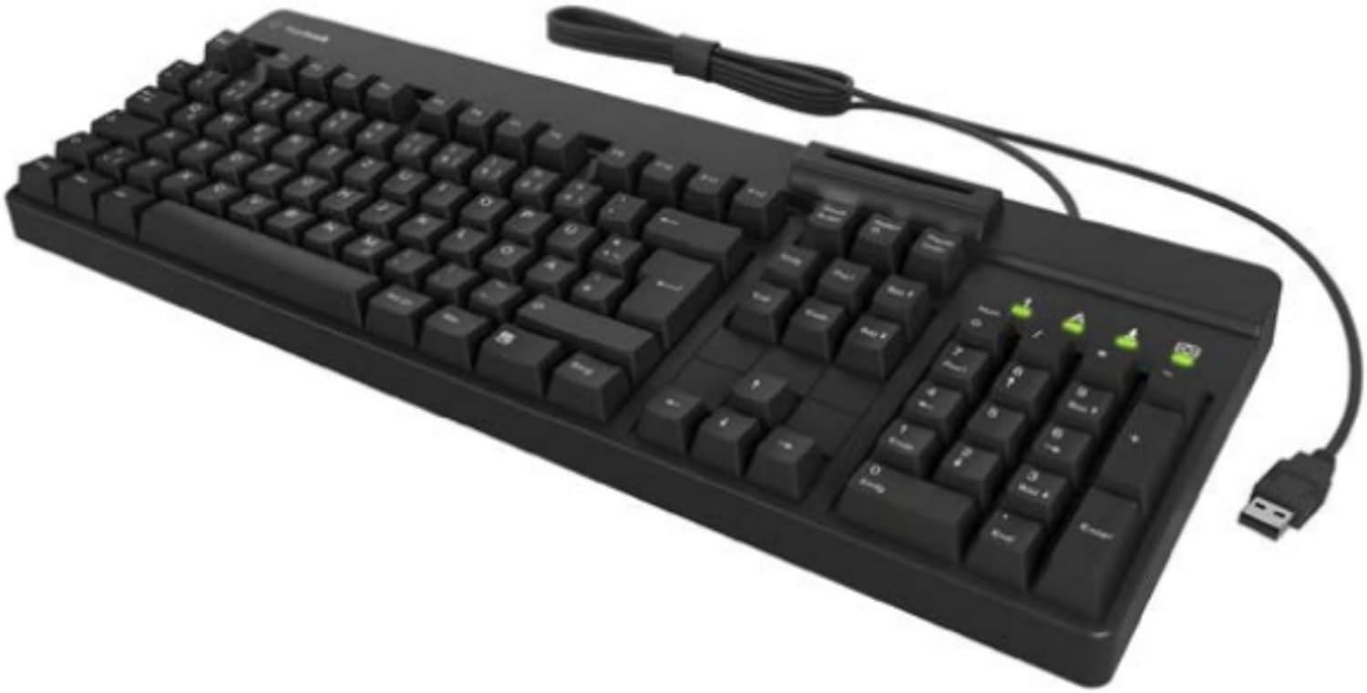 KSK-8040U-CR (DE) Full-Size Keyboard with Smart Card Reader, USB, Black, Full Size (100%)