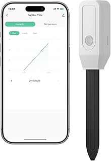 Smart Bodenfeuchtesensor Intelligenter Wifi Bodenfeuchtigkeitssensor genaue Messung Feuchtigkeitsmesser für Pflanzen mit Echtzeiterkennung,2in1 kompatibel mit Smart Life APP & Alexa