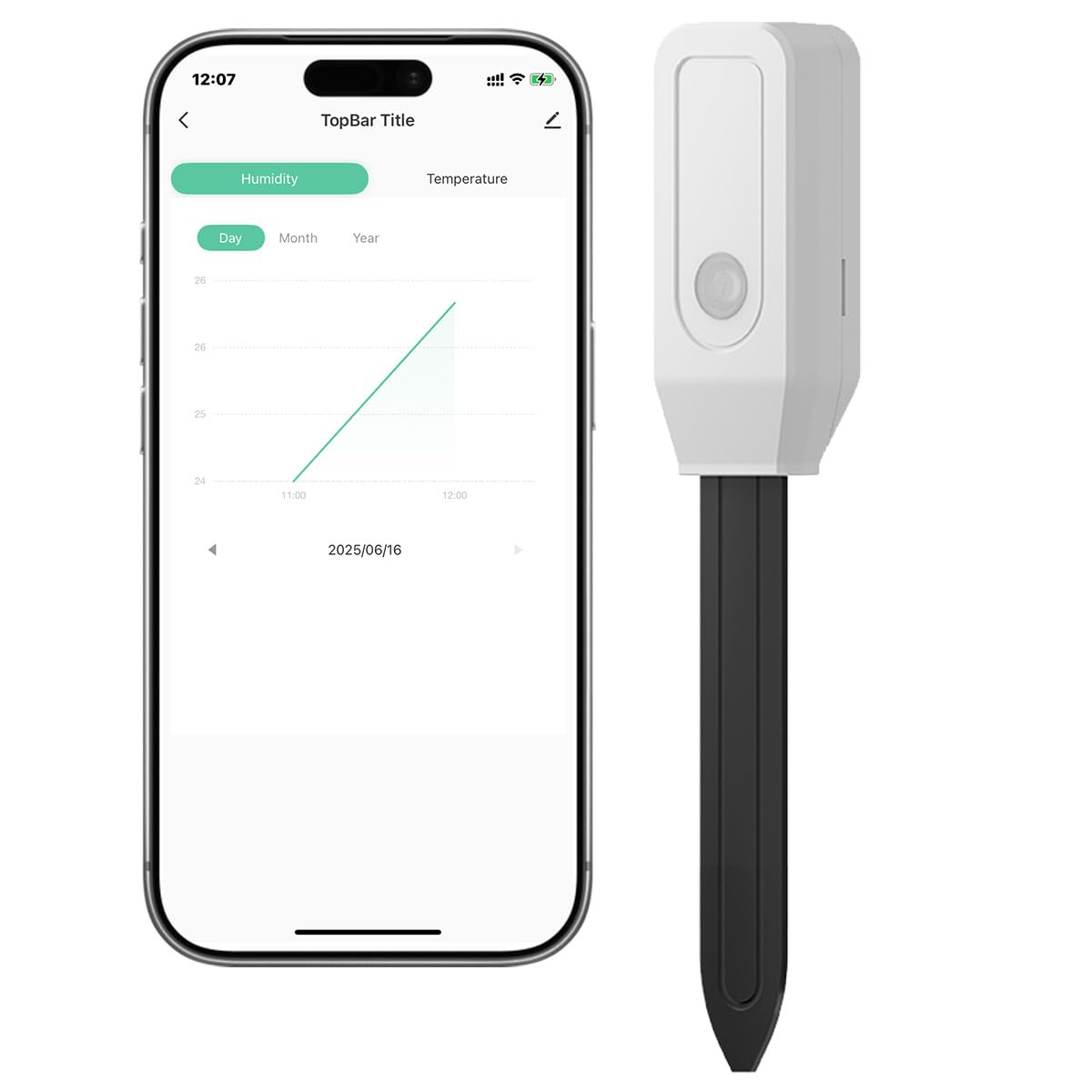 Medidor de humedad del suelo Sensor inteligente de humedad del suelo con wifi Monitor de agua para plantas, higrómetro para suelo, compatible con la aplicación Smart Life, Alexa