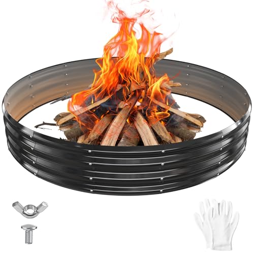 72 Galvanized Fire Pit Ring Foldable Outdoor Use