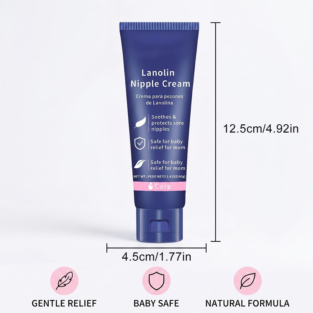 Crème sein allaitement 40 g, crème hydratante allaitement et sevrage, soin quotidien peau sèche sensible qui tire, formule confort pour routine douce, soin peau maman quotidien