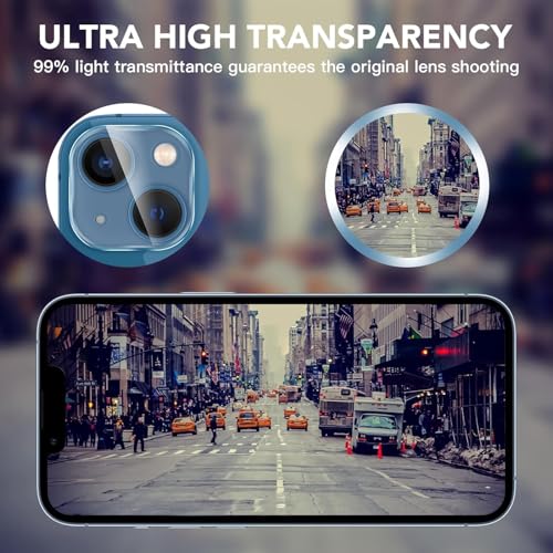 Image of Xmon Camera Lens Protector for iPhone 15 Plus (1 Pack) - 3D Premium Tempered Glass, Ultra-Clear, Anti-Scratch, Easy Installation - Black