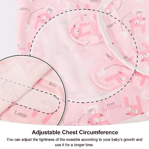 Image of DRESHOW BQUBO 3 Pack Newborn Baby Swaddle Blanket with Hats Infant Adjustable Velcro Swaddling Wraps with Bear Ears Cap for 6-12 Lbs Newborns & 0-3 Months Girls Boys