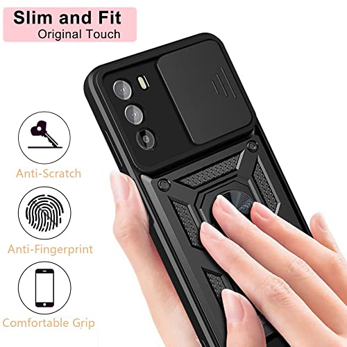 Image of Glaxx Heavy Duty Armor Back Case Cover for Moto Edge 30 - Camera Shutter Protection, Kickstand Ring with Rugged Bumper Hard Back Cover for Moto Edge 30