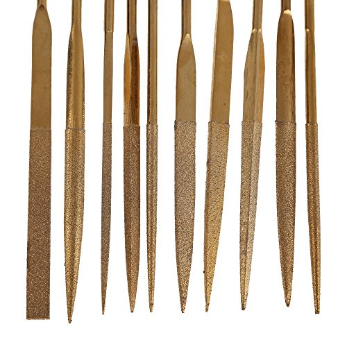 10Pc Titanium Coated Mini Diamond Needle File Set For Metal Glass Stone Pet Dog Nail File Grinder #TOP2
