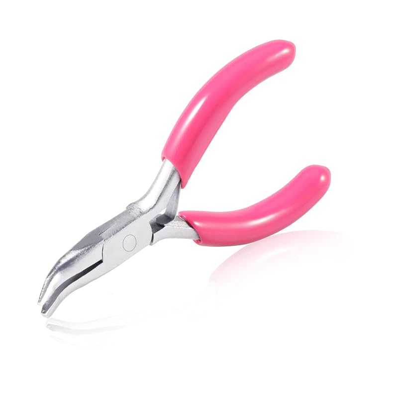 Alicate de bico curvo SPEEDWOX em aço-carbono com cabo de PVC, 7,9 cm, para bijuterias e trabalhos manuais, 1 unidade