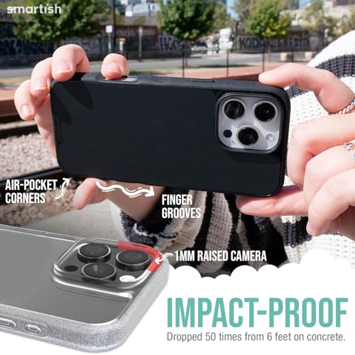 Image of Smartish iPhone 16 Pro Max Clear Case - Gripmunk [Lightweight + Protective] Slim Drop Tested Ultra Thin Grip Cover for Apple iPhone 16 Pro Max - Clearly Clear
