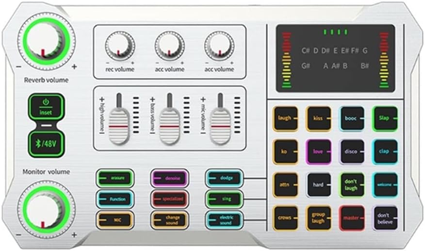 X10 Computer Mobile Phone Live Sound Card with 48V XLR OTG Port Interface Mixer Recording(Onecolor)