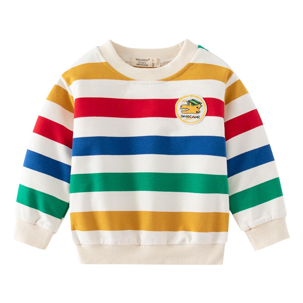 Hopscotch Boys Cotton and Spandex Round Neck Sweatshirts
