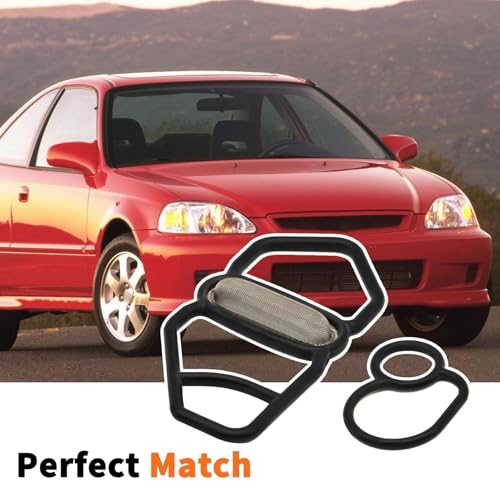 Image of 36172-P08-015 VTEC Solenoid Gasket Kit Compatible with Civic Integra Del Sol SI 2dr 3dr 4dr 1996-2005 1.6L 1.7L Engine Replace 15825-P2M-005 Upper and Lower Variable Timing Spool Valve Set