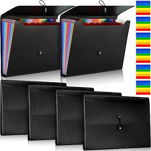 Classeur extensible A4 noir trieur 13 poches avec étiquettes pour rangement document de bureau