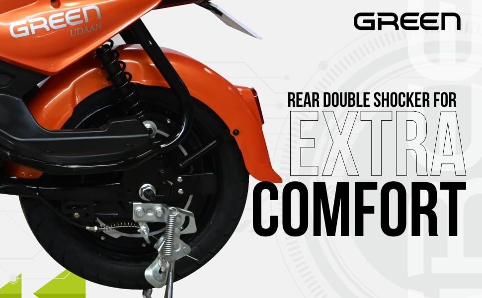 Image of Green Udaan Low Speed Electric Scooter Non RTO with Portable Charger (Orange, Udaan 30 KM)