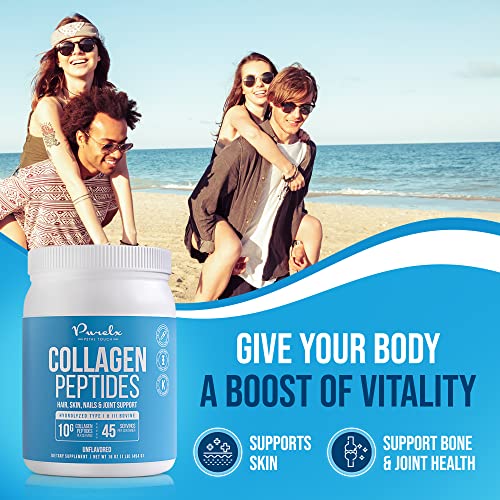 Purelx Collagen Peptides Powder - Unflavored Hydrolyzed Collagen Protein Powder For Coffee & Shakes - Keto Collagen Powder Supplement - Non Gmo Bovine Collagen Type 1 And 3-16 Oz #TOP2