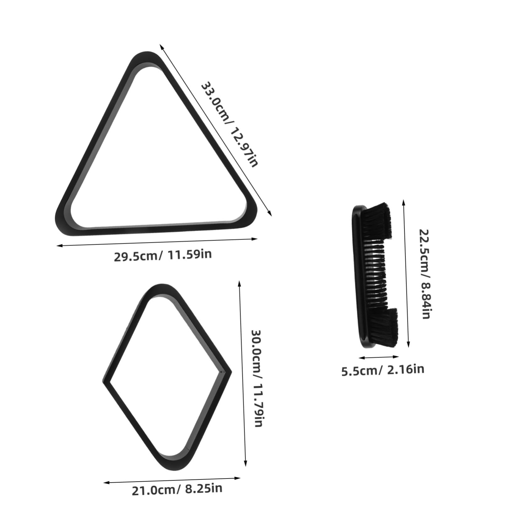 Healvian Triangle de Billard en Bois Massif Support Stable et Brosse Incluse, Accessoires Élégants pour Salle de Jeux et Soirées à Domicile