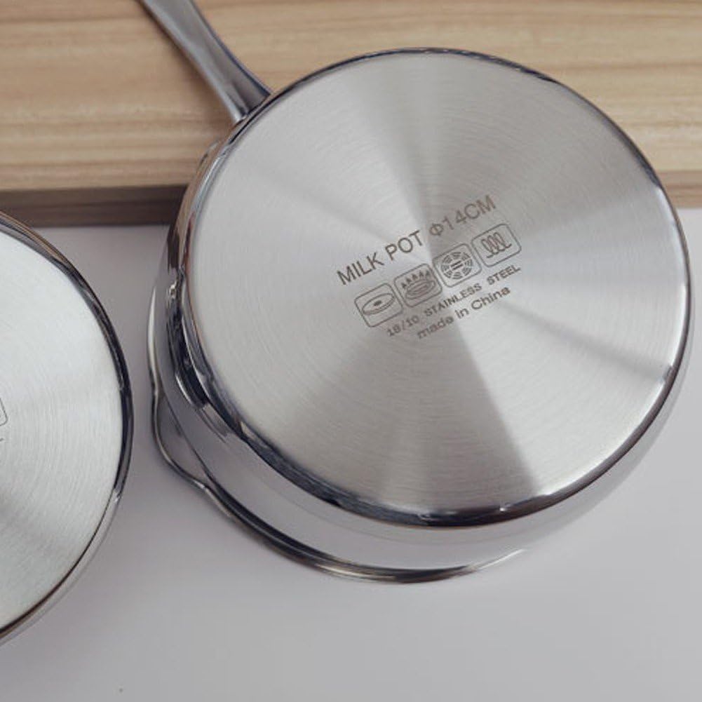 Scaldalatte con Doppio Beccuccio, Cuocilatte in Acciaio Inox, Scioglitore per Riscaldare Latte, Burro, Olio, caffè, tè, Zuppa