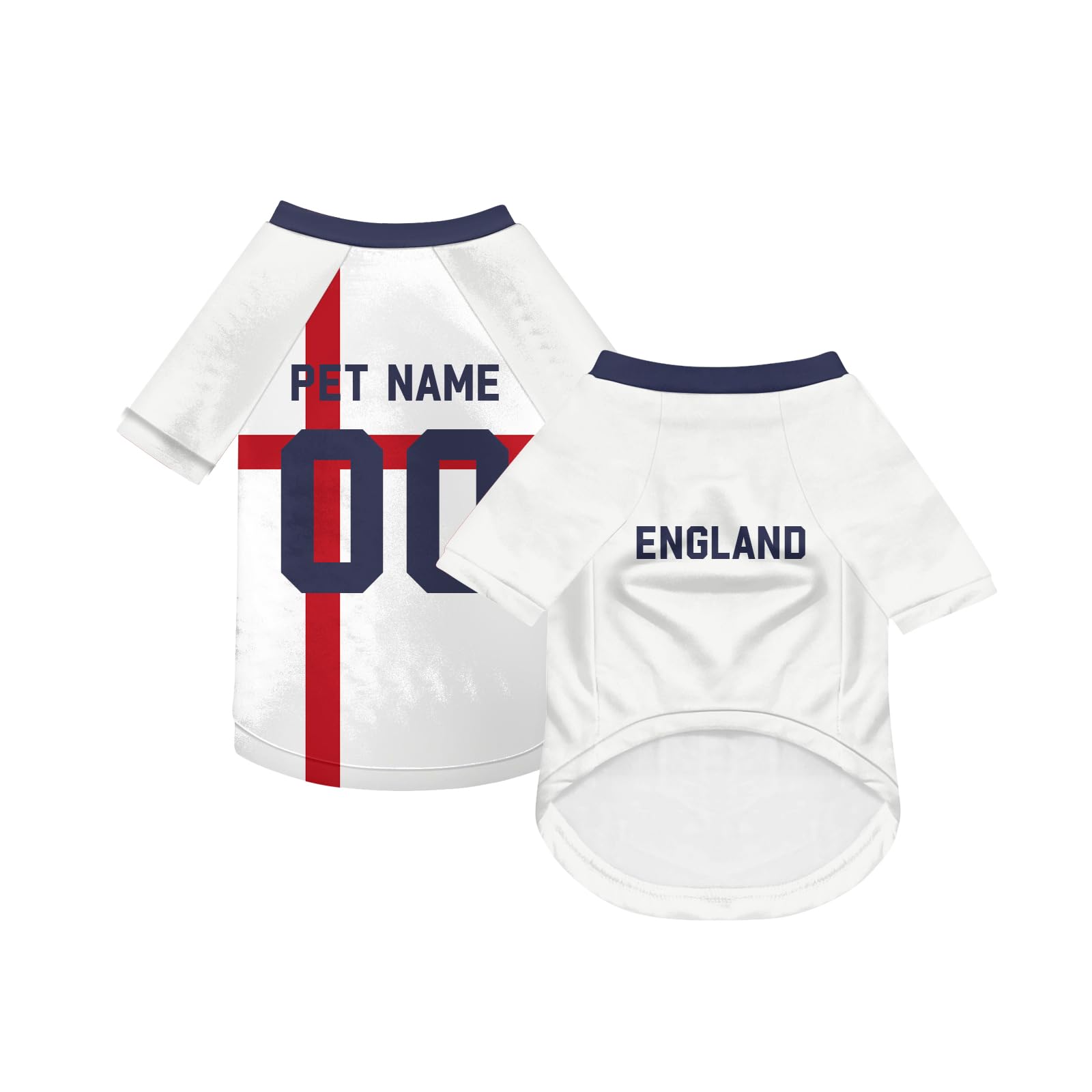 Personalised Dog T Shirt with England 2026 Pet Apparel XS-5XL (England-2)