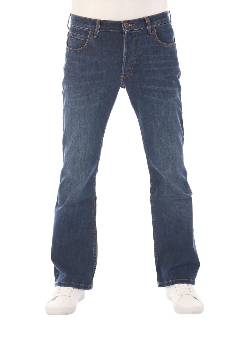 Lee - Jeans da uomo con taglio bootcut, modello Denver, colore blu, in cotone elasticizzato, taglie w30, w31 w32, w33, w34, w36, w38, w40, w42, w44
