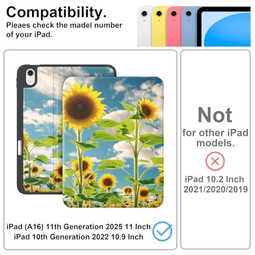 Supveco Case for iPad (A16) 11" & iPad 10th Generation 10.9",Sunflower - image 2