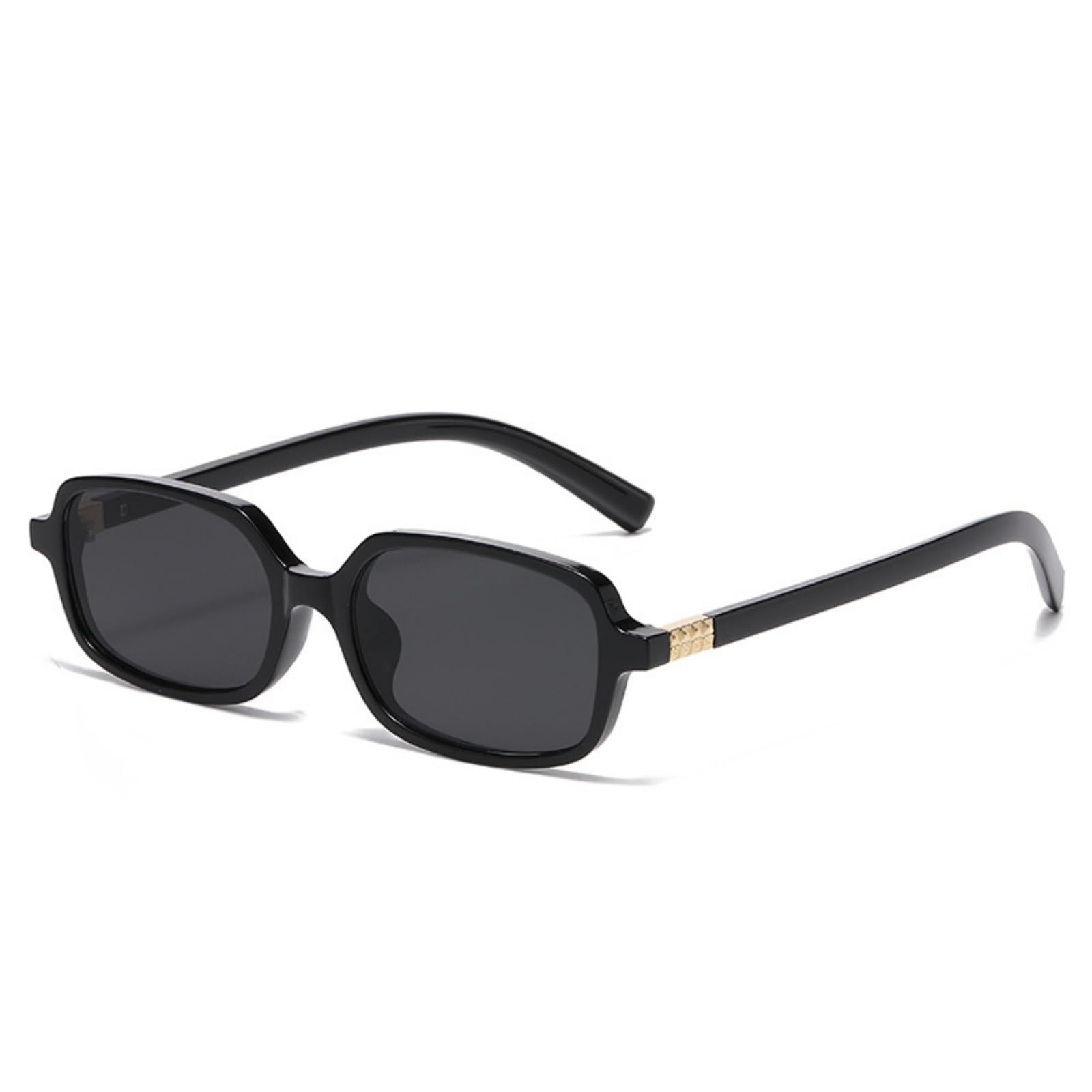 ASYHV Vintage Rechteckige Sonnenbrille für Damen Herren Retro Design 90er Jahre Unisex Quadratischer Sonnenbrille Rahmen Stabil UV Schutz