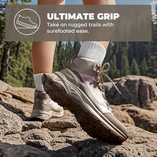 NORTIV 8 Women's Hiking Boots Waterproof Lightweight Outdoor Trekking Comfortable Non-Slip Backpacking Camping Ankle Boot Hollow4