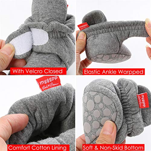 Cencirily Newborn Baby Girls Cotton Booties Infant Boys Slippers Stay On Sock Soft Shoes Non Skid Ankle Boots With Grippers Winter Warm First Walkers Crib Shoes #TOP2