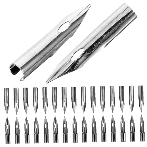HAPINARY 30pcs Calligraphy Pen Nibs for Students Replacement Nibs for Fountain Pen Writing Smooth Ink Flow for Calligraphy and Lettering Practice High