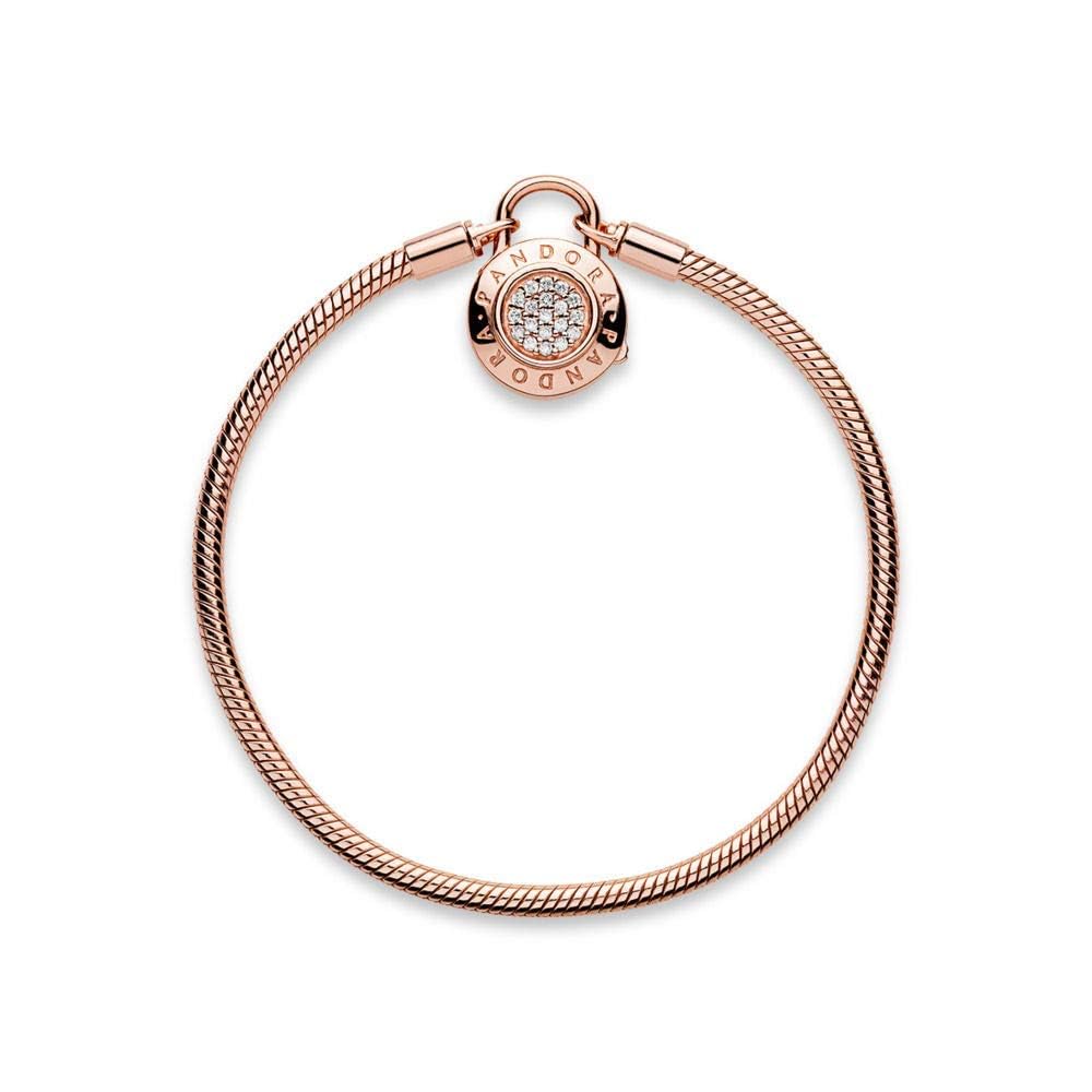 Pandora Moments bransoletka wężyk z zapięciem Pavé Padlock srebrna