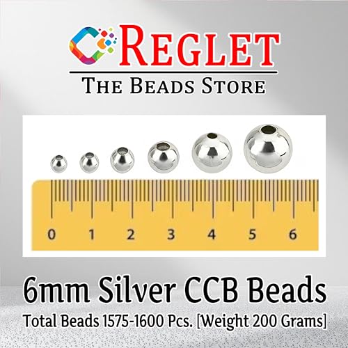 Image of 1600 Pcs Silver Pearl Beads for Jewellery Making Kit | Bead Bracelet Making for Women Girls Kids | Crystal Beads for Craft | Pearls for Craft | 6mm | 200g