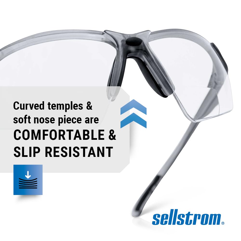 Sellstrom XM340RX Bifokale Schutzbrille Lesegerät – Augenschutzbrille für Damen und Herren – klare Gläser, ANSI Z87.1