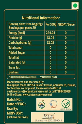 Image of ORGANIC UNIVERSE Premium Organic Lemon and Ginger TeaI Whole Leaf Tea | 20 Pyramid Herbal Tea Bags | Caffeine Free | 100% Organic Certified
