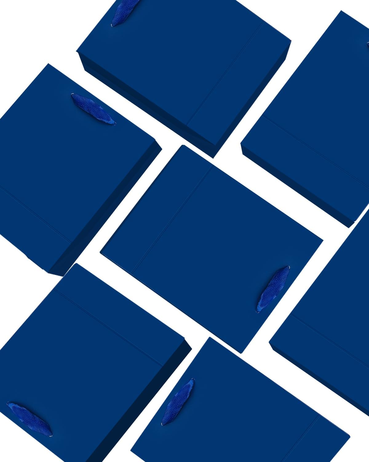 qiqee 24pcs Navy Blue Gift Bags with Tissue Paper for Wedding, Birthday, Party Supplies-7.9"x4.3"x9.6" Medium Size Cardboard Gift Bags（24pcs Bags + Tissue Paper ）