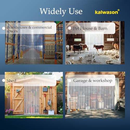 kalwason 48“ X 84“ Plastic Vinyl Strip Door Curtain Kit with Hardware – Clear Smooth PVC Strip Curtain for Doorways, Single 7.87" Wide x .078“ for Entry to Workshop, Barn, Shed, Garage by kalwason - Image 8