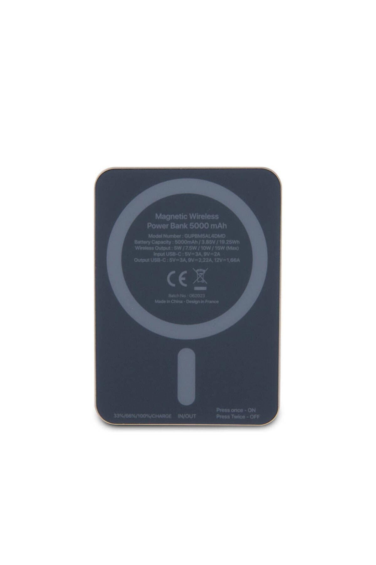 Batería externa Magsafe con licencia con función de carga de metal con logotipo 5000mAh 15W dorado