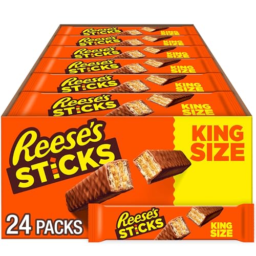 REESE'S STICKS Milk Chocolate Peanut Butter Wafer King Size, 24 Ct | Crispy wafers, peanut butter and milk chocolate in king size packs for sharing, resale or concessions. - image 1