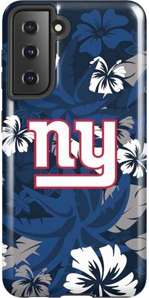 Skinit Pro Phone Case Compatible with Galaxy S21 5G - Officially Licensed NFL New York Giants Tropical Print Design