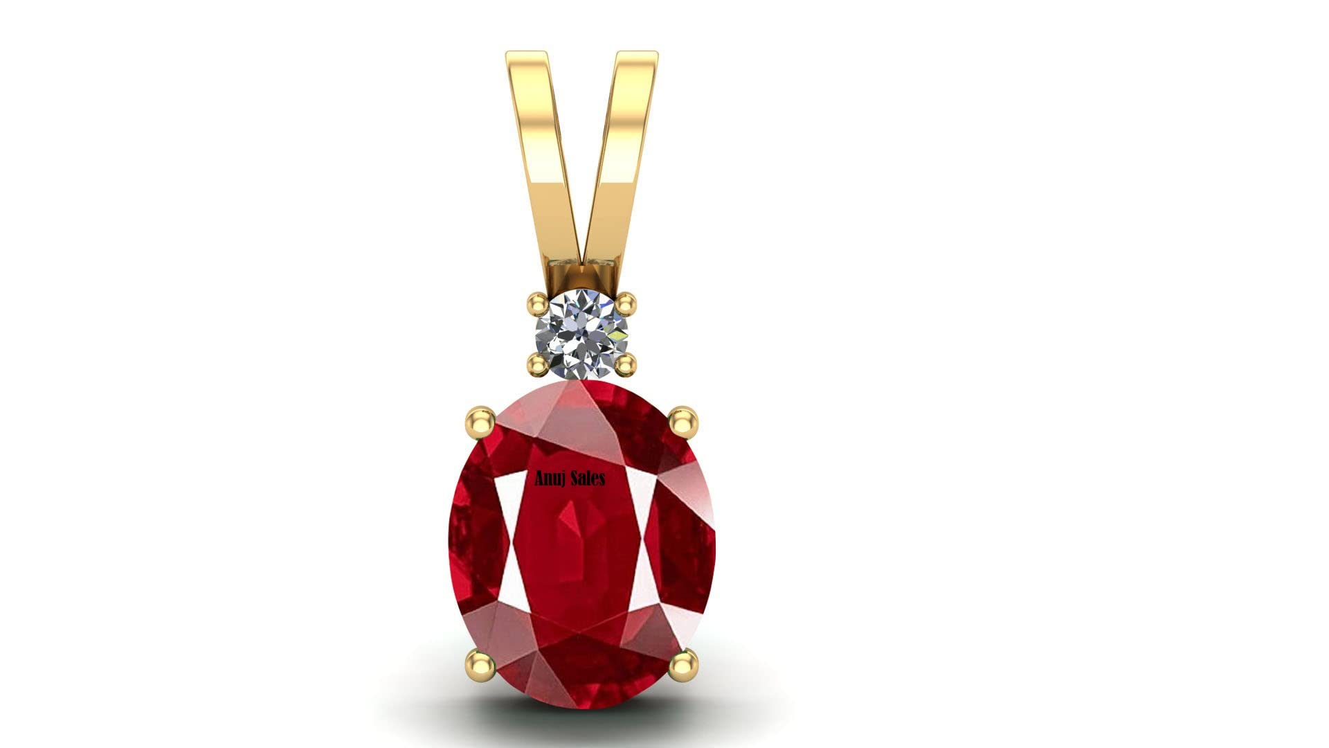 anuj sales Certified 6.00 Carat A+ Quality Natural Ruby Manik Ashtadhatu Gold Plated Pendant/Locket Gemstone by Lab Certified(Top A+) Quality-picture-45