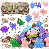 30Pcs Dinosaur Pop Keychain Fidget Toys, Easter Egg Fillers, Mini Pop it Toy Bulk Set for Kids, Classroom Prizes, Birthday Party Favors, Easter Goodie Bag Stuffers, Ages 4–8 8–12