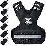 ZELUS Gewichtsweste, 1,8-14,5KG Laufweste, Trainingsweste Training mit Gewichten individuell verstellbar mit 6 Eisensand Tasche für Fitness, Krafttraining, Laufen, Cross Training, Muskelaufbau