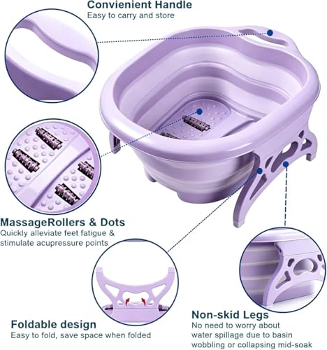 Spa de pies plegable con masaje y diseño compacto miniatura 5